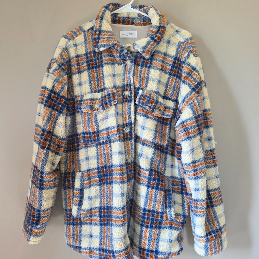 Carly Jean Los Angeles Cozy Checkered Jacket